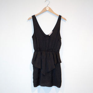 black silk mini dress - peplum